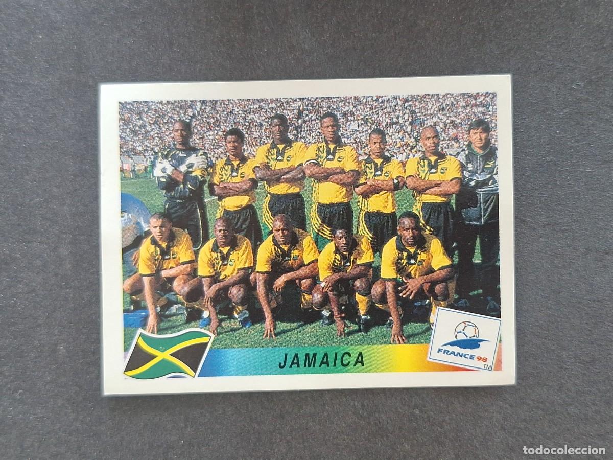 Cromos de f&uacute;tbol: L1 ALINEACION EQUIPO SELECCION JAMAICA 555 MUNDIAL FRANCIA 98 PANINI NUNCA PEGADO SIN PEGAR