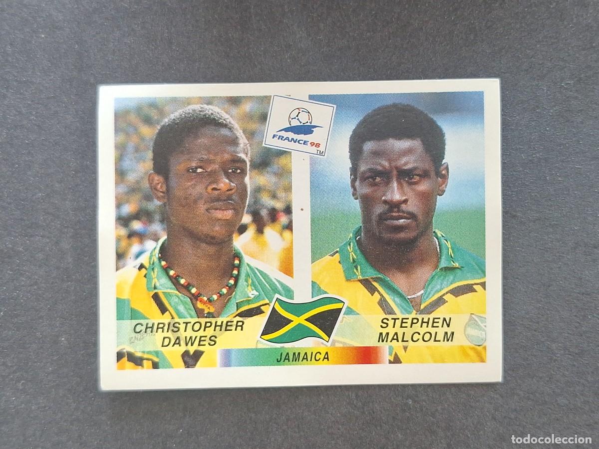 Cromos de f&uacute;tbol: L1 DAWES - MALCOLM SELECCION JAMAICA 559 MUNDIAL FRANCIA 98 PANINI NUNCA PEGADO SIN PEGAR