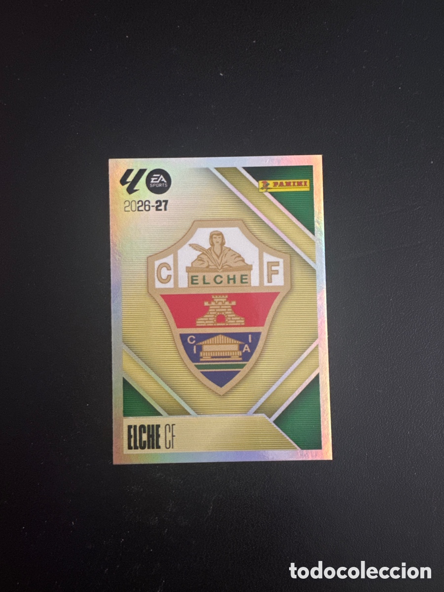 Cromos de f&uacute;tbol: ESCUDO ELCHE NUMERO 1 LIGA ESTE 2026 2027