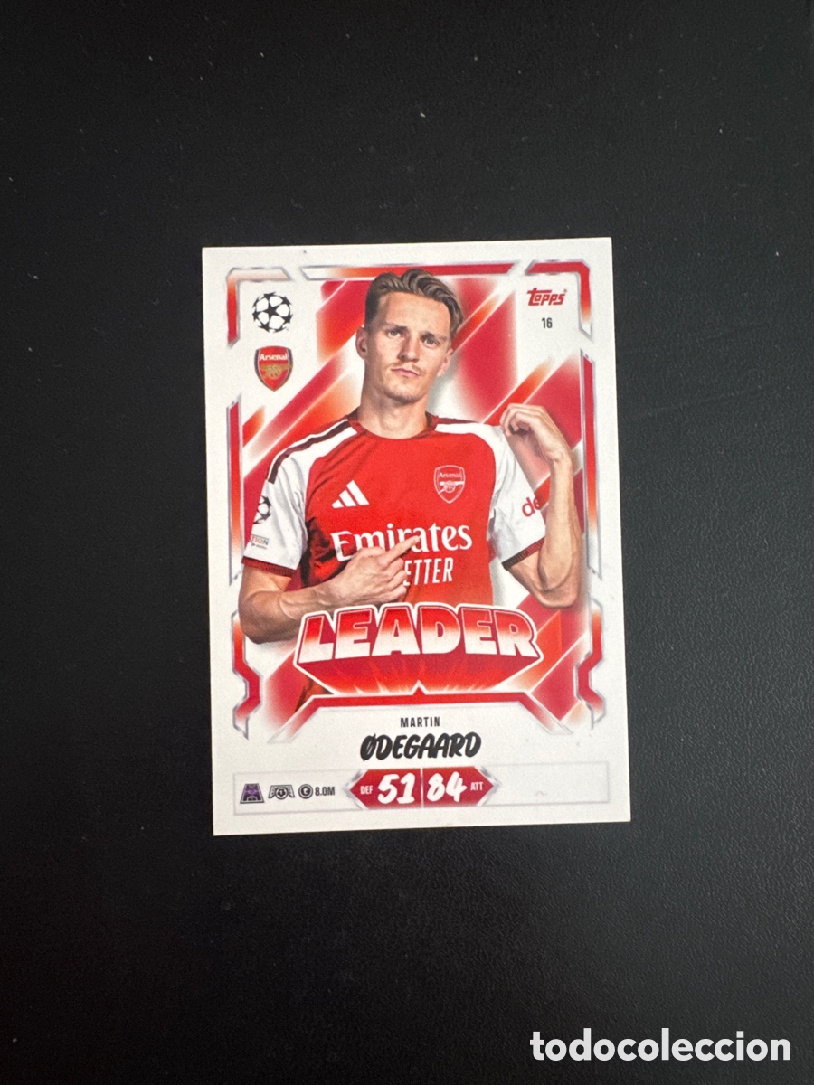 Cromos de f&uacute;tbol: ODEGAARD ARSENAL LEADER NUMERO 16 MATCH ATTAX 2026 2027