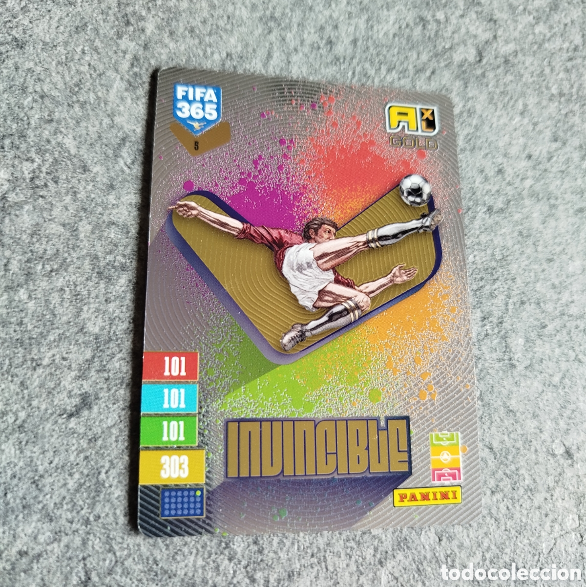 Cromos de f&uacute;tbol: INVINCIBLE #5 GOLDEN GOLD ADRENALYN FIFA 365 2027 CROMO TRADING CARD PANINI