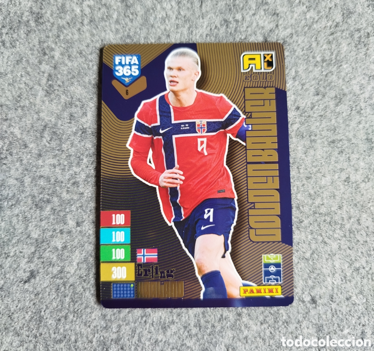 Cromos de f&uacute;tbol: HAALAND #6 GOLDEN BALLER ADRENALYN FIFA 365 2027 CROMO TRADING CARD PANINI GOLDENBALLER