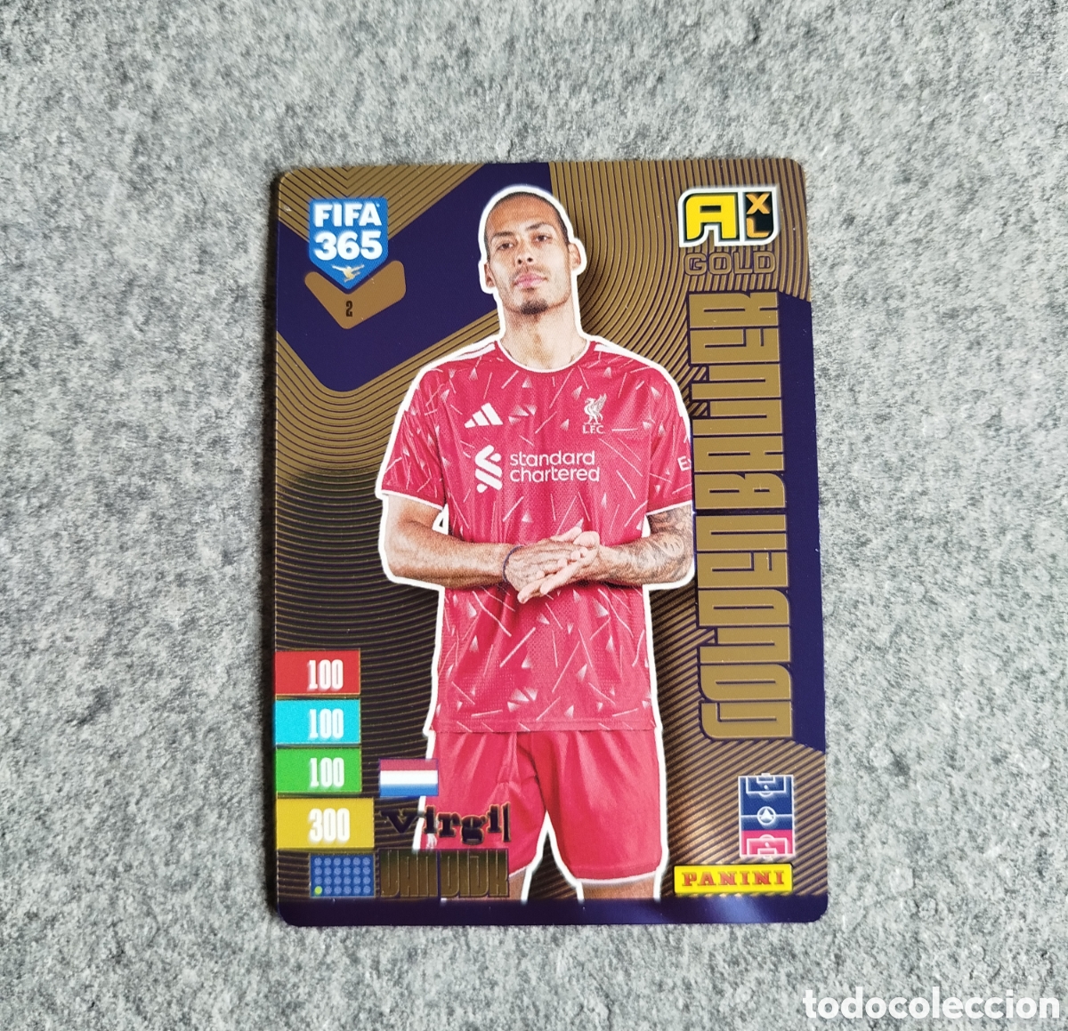 Cromos de f&uacute;tbol: VAN DIJK #2 GOLDEN BALLER LIVERPOOL ADRENALYN FIFA 365 2027 CROMO TRADING CARD PANINI GOLDENBALLER