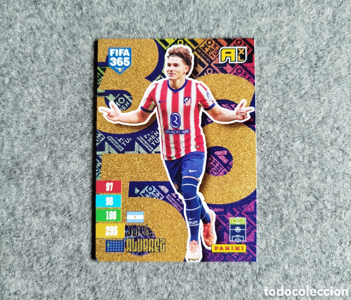 Cromos de f&uacute;tbol: MOMENTUM JULIAN &Aacute;LVAREZ ATL&Eacute;TICO DE MADRID ADRENALYN XL FIFA 365 2027 CROMO TRADING CARD PANINI