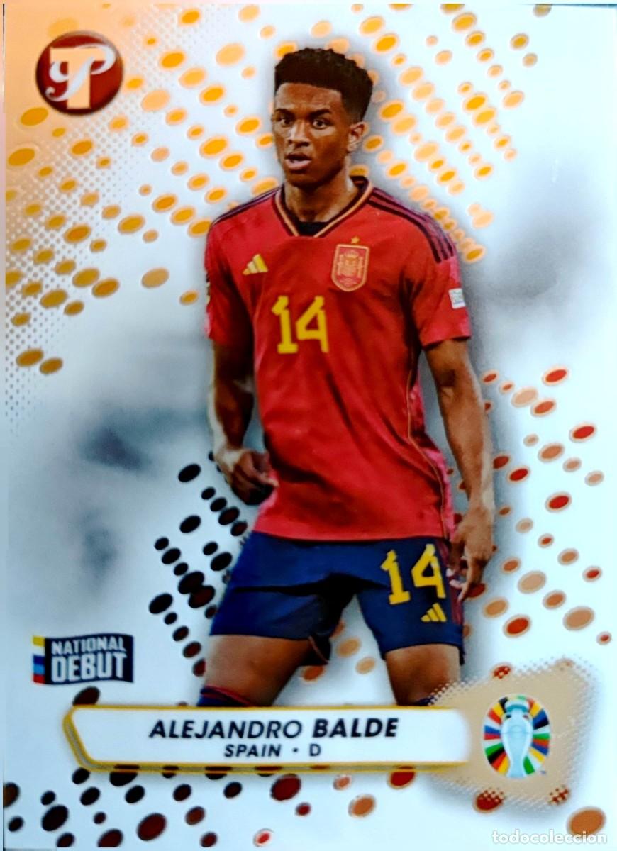 Cromos de f&uacute;tbol: 166 Alejandro Balde - Espa&ntilde;a - Barcelona - NATIONAL DEBUT TOPPS PRISTINE 2023 Road to UEFA Euro 2024
