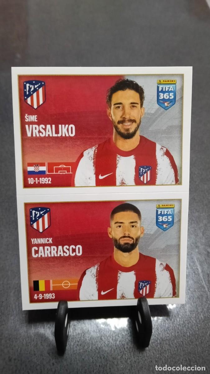 Cromos de f&uacute;tbol: Fifa 365 2021 2022 Vrsaljko Carrasco 98 Atletico de Madrid Sin Pegar