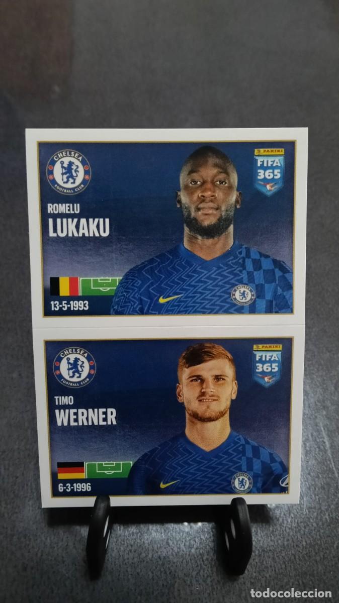 Cromos de f&uacute;tbol: Fifa 365 2021 2022 Lukaku Werner 43 Chelsea Sin Pegar