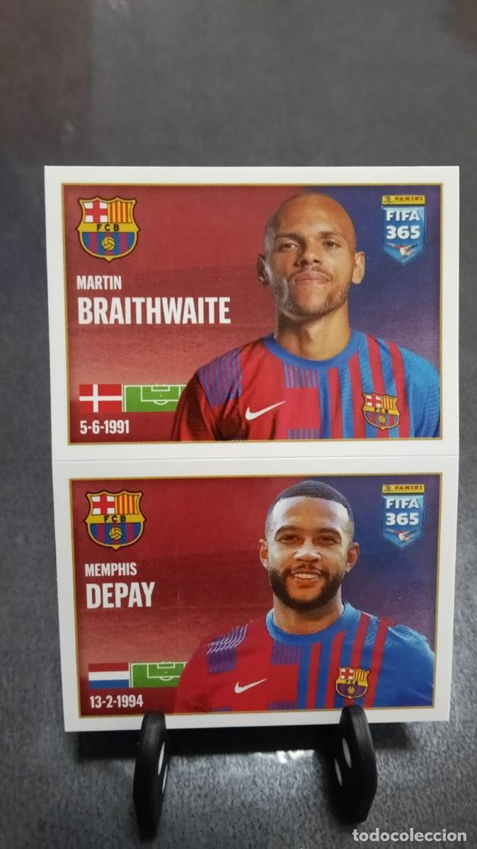Cromos de f&uacute;tbol: Fifa 365 2021 2022 Braithwaite Depay 118 Barcelona Sin Pegar