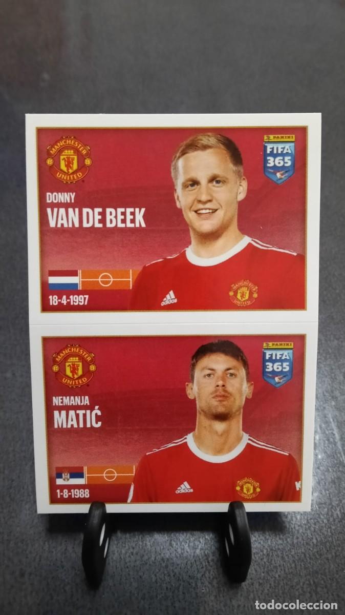 Cromos de f&uacute;tbol: Fifa 365 2021 2022 Van de Beek Matic 84 Manchester United Sin Pegar