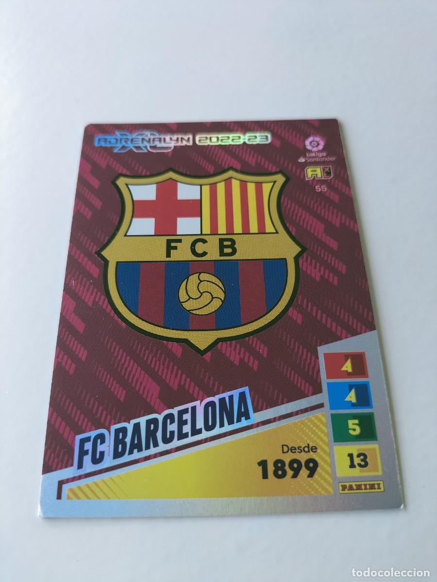Cartes &agrave; collectionner de Football: 1 CROMO FICHA PANINI ADRENALYN TEMPORADA 2022-2023 22-23 F.C BARCELONA 55 ESCUDO