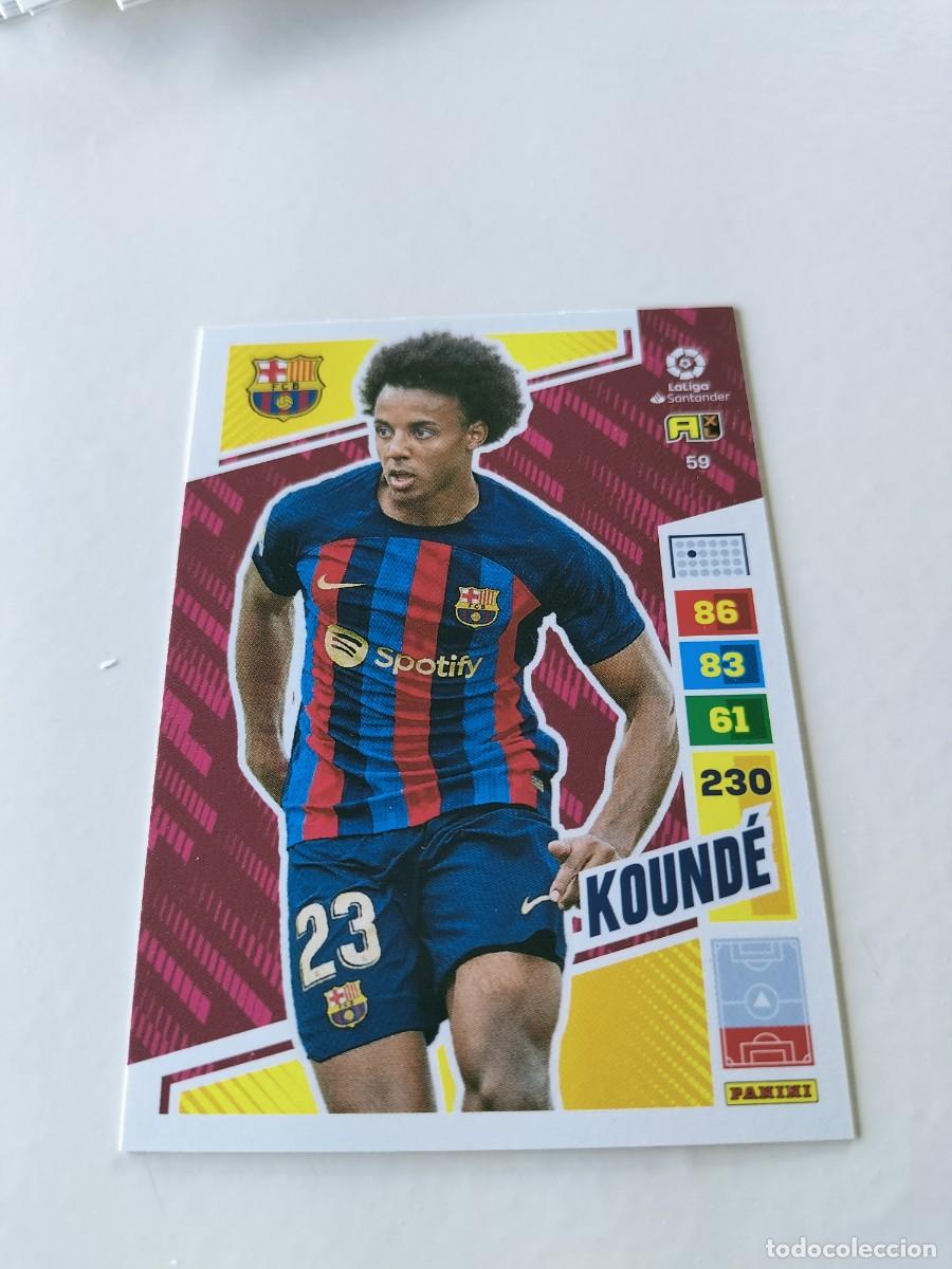 Cromos de f&uacute;tbol: 1 CROMO FICHA PANINI ADRENALYN TEMPORADA 2022-2023 22-23 F.C BARCELONA 59 KOUNDE