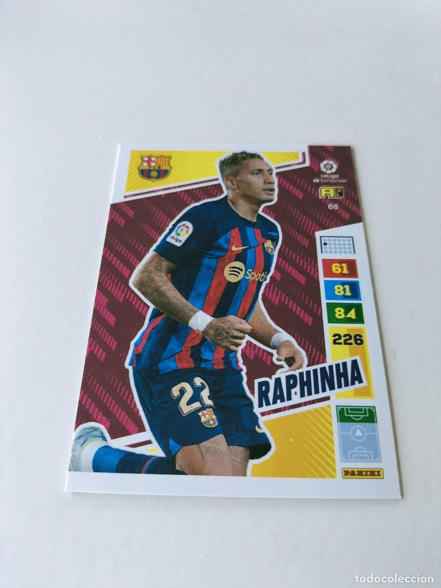 Cromos de f&uacute;tbol: 1 CROMO FICHA PANINI ADRENALYN TEMPORADA 2022-2023 22-23 F.C BARCELONA 68 RAPHINHA