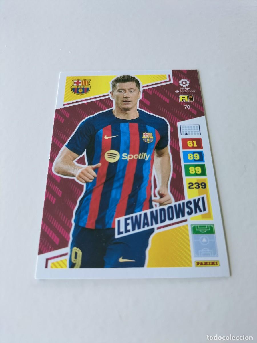 Cromos de f&uacute;tbol: 1 CROMO FICHA PANINI ADRENALYN TEMPORADA 2022-2023 22-23 F.C BARCELONA 70 LEWANDOWSKI
