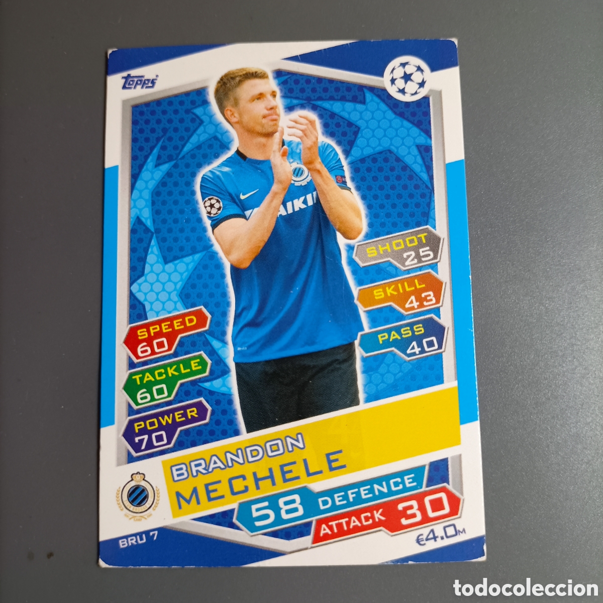 Cromos de f&uacute;tbol: Topps Match Attax Champions League 2016/2017 (BRUGGE) №BRU 7 BRANDON MECHELE