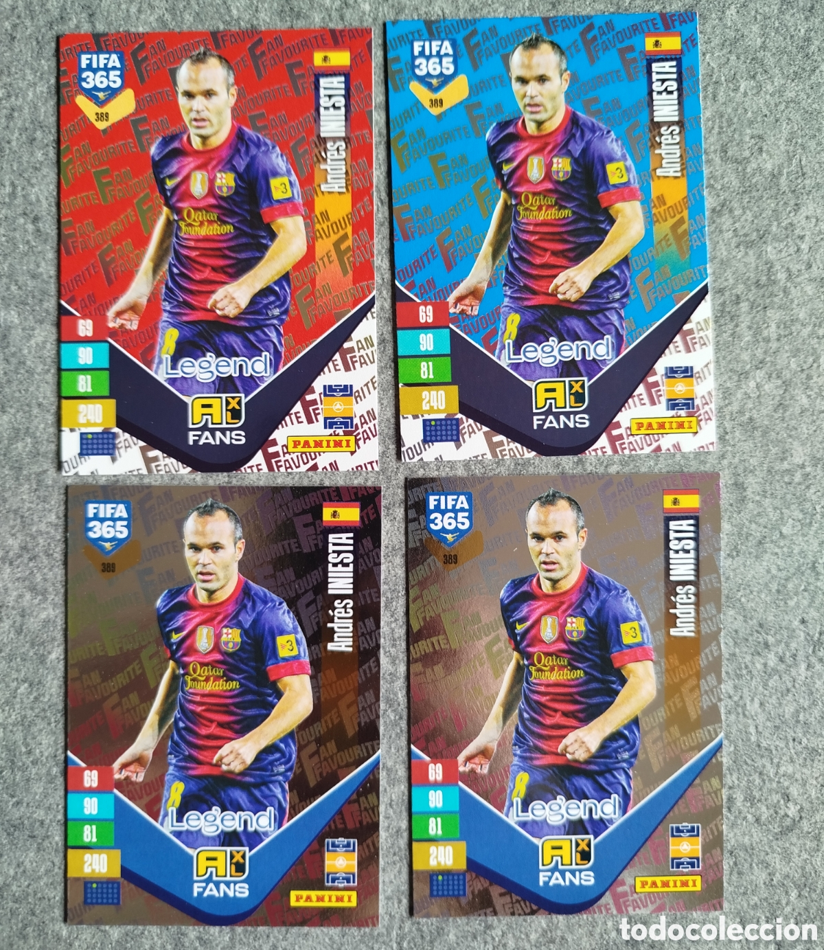 Cromos de f&uacute;tbol: LOTE INIESTA 3 VARIANTES FANS FC BARCELONA BAR&Ccedil;A ADRENALYN FIFA 365 2027 CROMOS CARDS PANINI