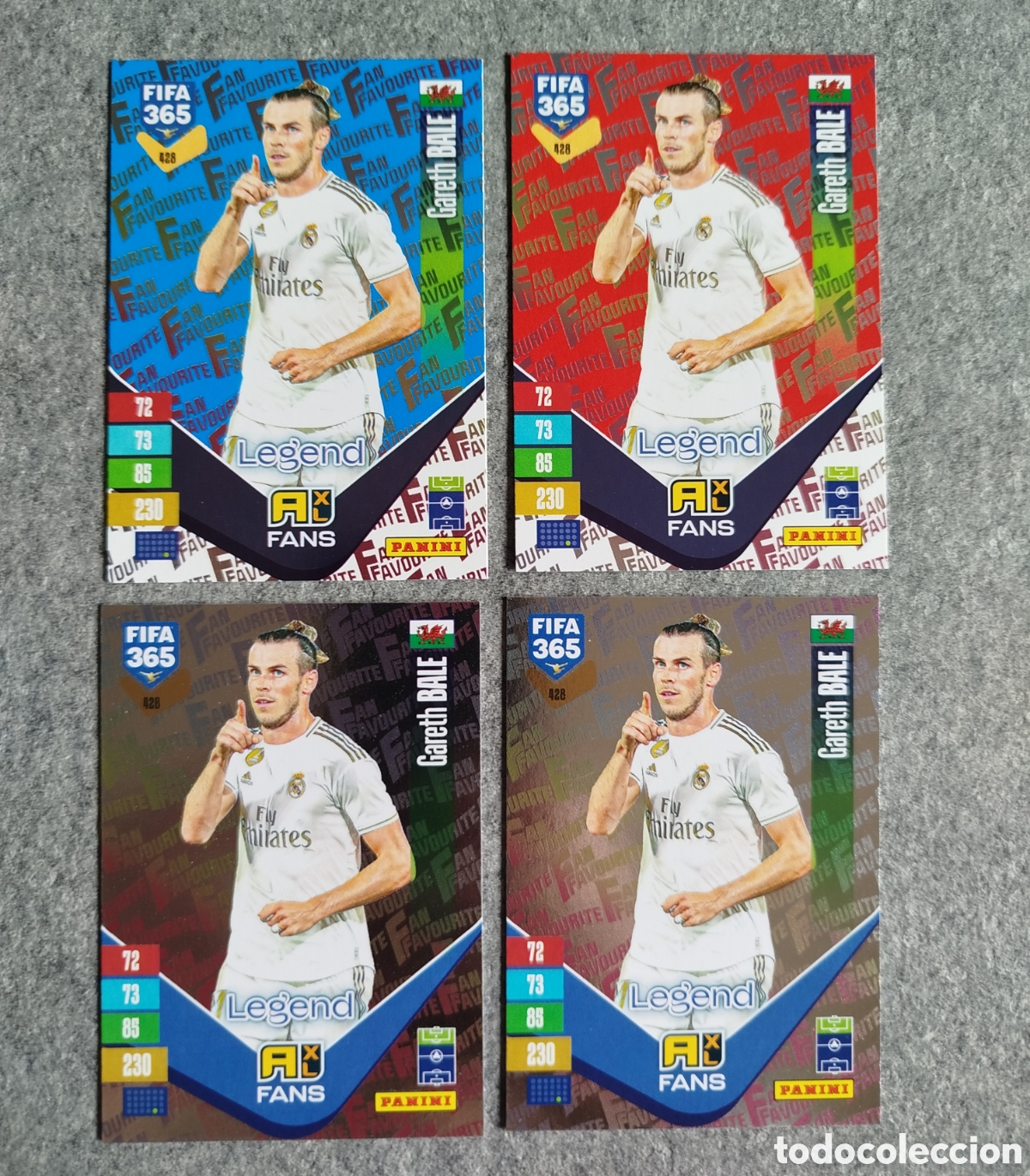 Cromos de f&uacute;tbol: LOTE GARETH BALE 3 VARIANTES FANS REAL MADRID ADRENALYN FIFA 365 2027 CROMOS CARDS PANINI