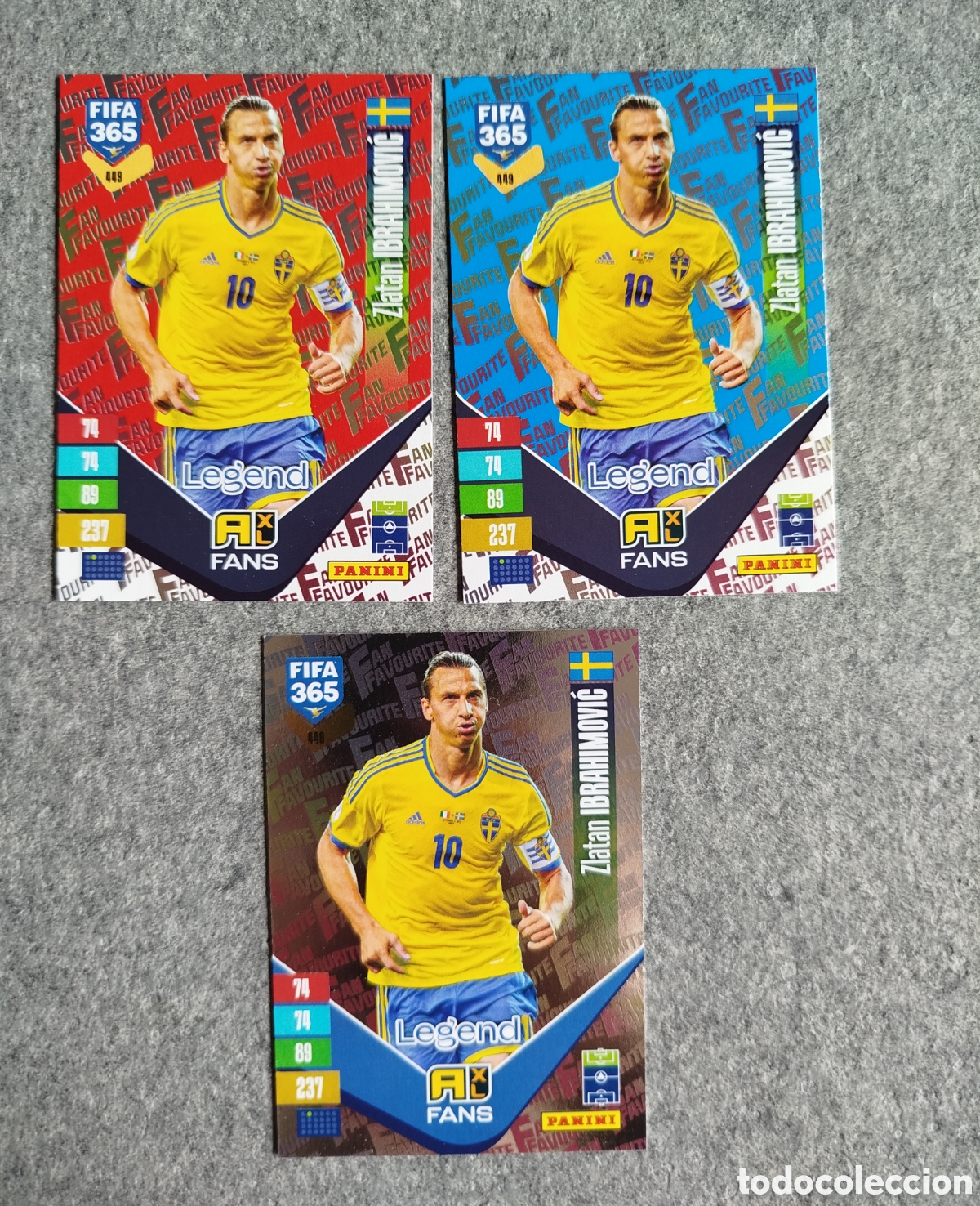 Cromos de f&uacute;tbol: LOTE IBRAHIMOVIC 3 VARIANTES FANS ADRENALYN FIFA 365 2027 CROMOS CARDS PANINI