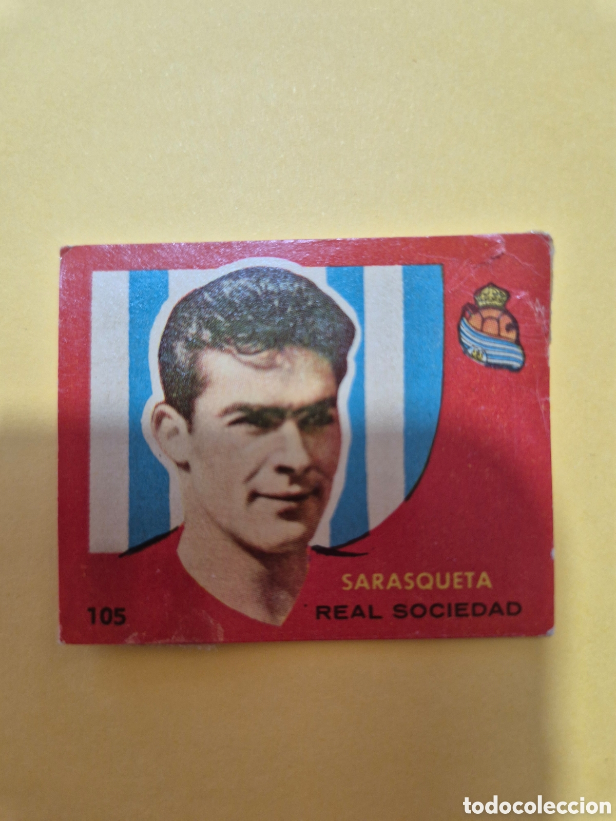 Fu&szlig;ball-Sticker: SARASQUETA 105 REAL SOCIEDAD CAMPEONES 1959 BRUGUERA