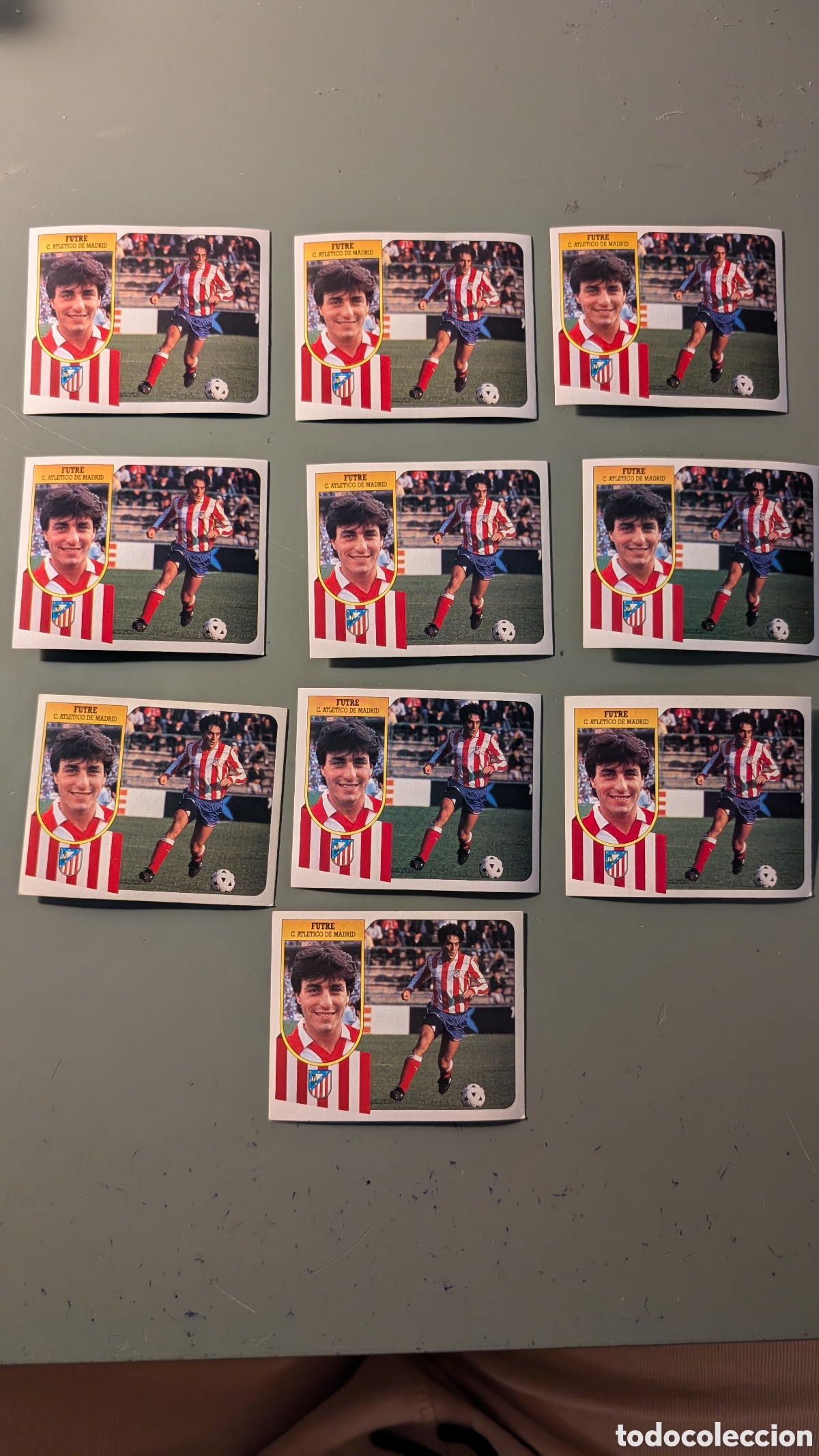 Cromos de f&uacute;tbol: LOTE 10 CROMOS FUTRE ATLETICO MADRID LIGA ESTE 1991/92 91 92 CARTON NUNCA PEGADOS SIN PEGAR