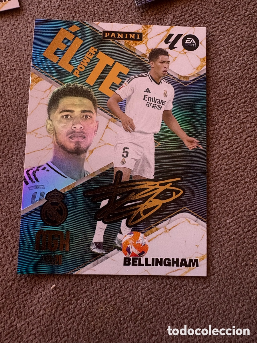 Cromos de f&uacute;tbol: Jude Bellingham, Real Madrid, &Eacute;lite Power, firmado, Panini Megacracks