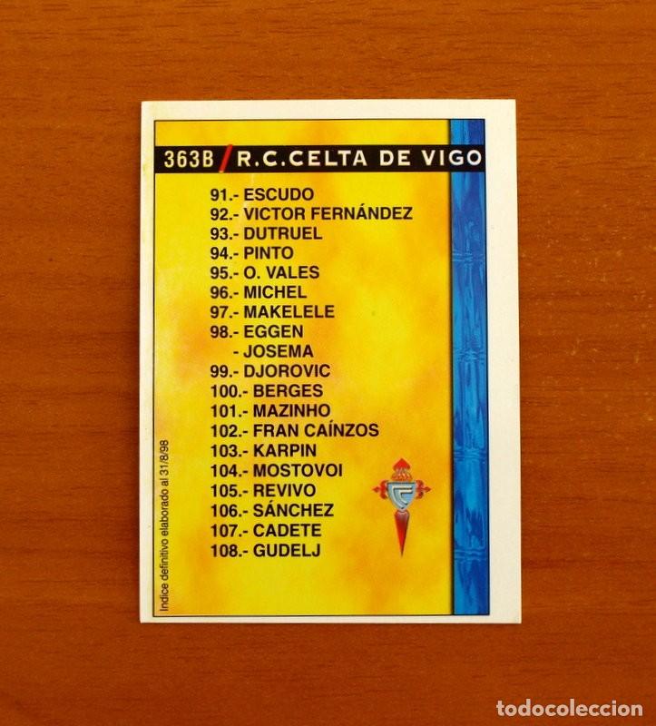 Figurine di Calcio: &Iacute;ndice- 363 A-B Celta de Vigo-Mallorca-Corregido-Mundicromo Las Fichas de la Liga 1998-1999-98-99