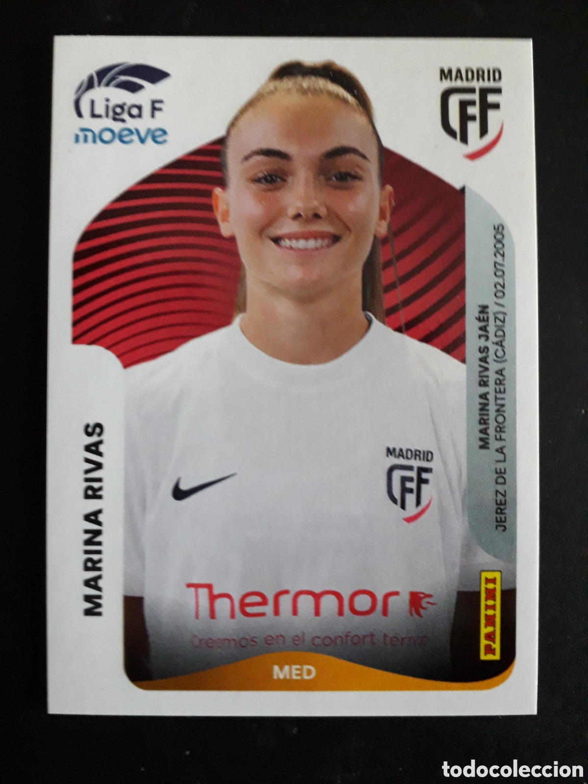 Fu&szlig;ball-Sticker: MARINA RIVAS MADRID CFF N&deg; 253 A LIGA F FEMENINA 2025 2026 25 26 PANINI SIN PEGAR PEDIDO M&Iacute;NIMO 3&euro;.