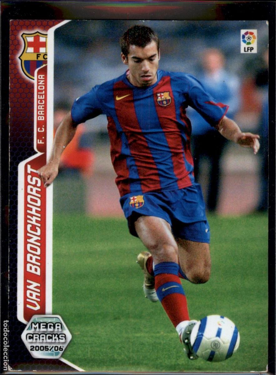 Fu&szlig;ball-Sticker: Van Bronckhorst N&ordm; 60 Bar&ccedil;a (Barcelona) LFP Megacracks 2005 2006 Panini 05 06