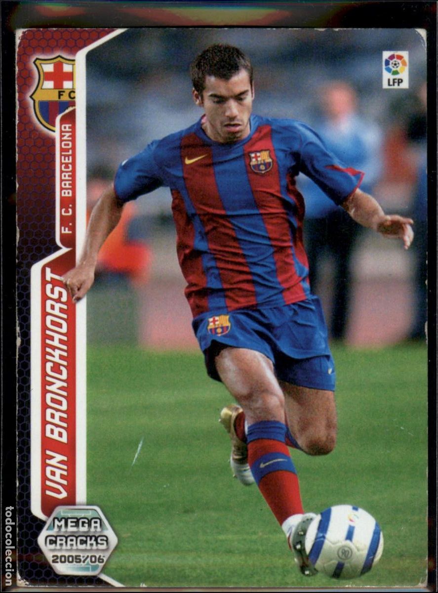 Fu&szlig;ball-Sticker: Van Bronckhorst N&ordm; 60 Bar&ccedil;a (Barcelona) LFP Megacracks 2005 2006 Panini 05 06