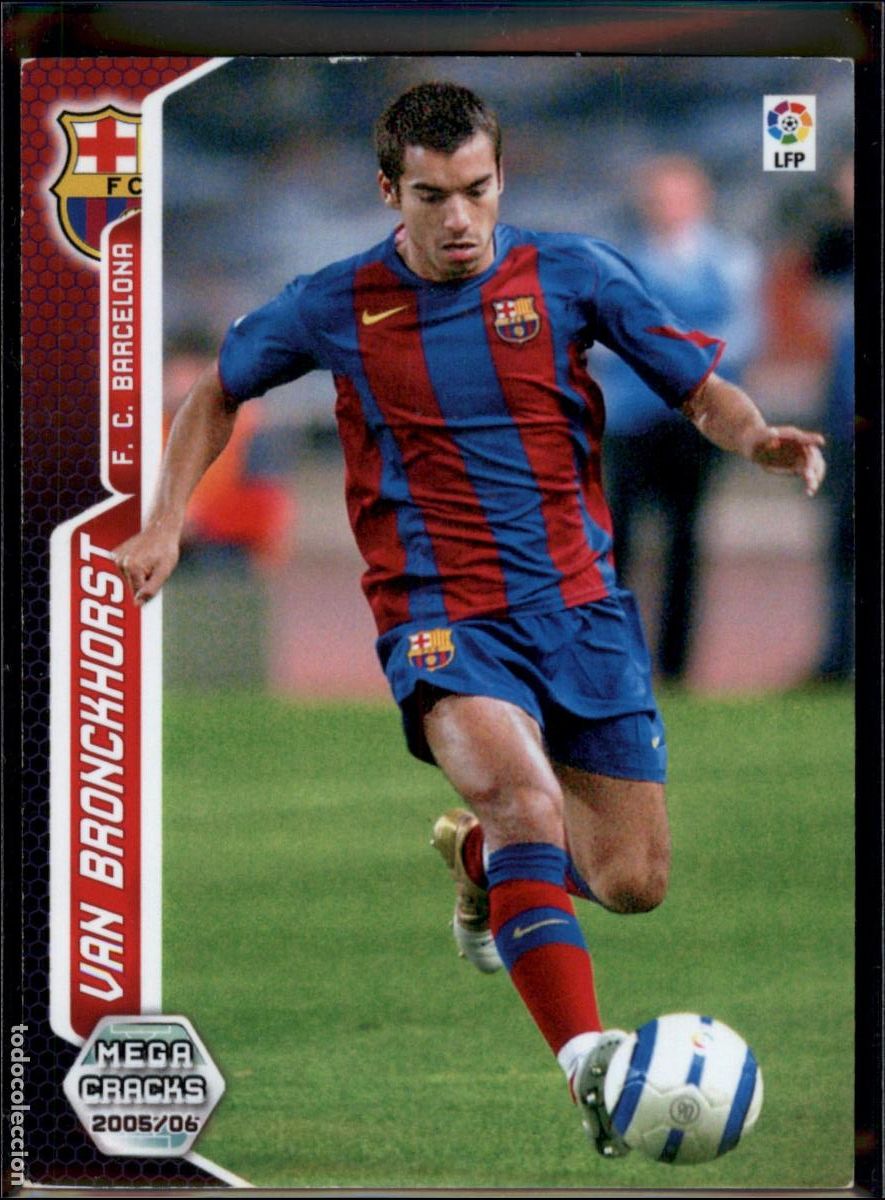 Fu&szlig;ball-Sticker: Van Bronckhorst N&ordm; 60 Bar&ccedil;a (Barcelona) LFP Megacracks 2005 2006 Panini 05 06