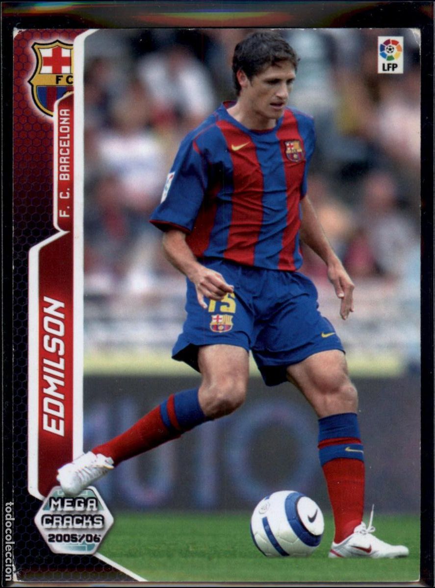 Figurine di Calcio: Edmilson N&ordm; 63 Bar&ccedil;a (Barcelona) LFP Megacracks 2005 2006 Panini 05 06