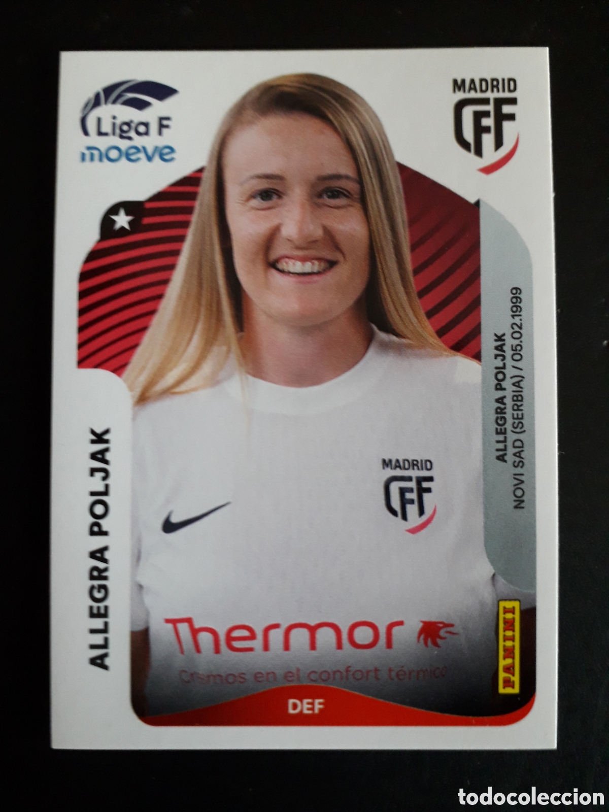 Figurine di Calcio: ALLEGRA POLJAK MADRID CFF N&deg; 246 LIGA F FEMENINA 2025 2026 25 26 PANINI SIN PEGAR PEDIDO M&Iacute;NIMO 3&euro;.