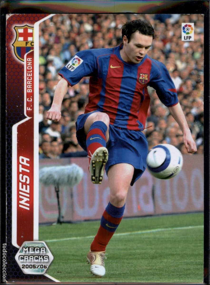 Figurine di Calcio: Iniesta N&ordm; 67 Bar&ccedil;a (Barcelona) LFP Megacracks 2005 2006 Panini 05 06