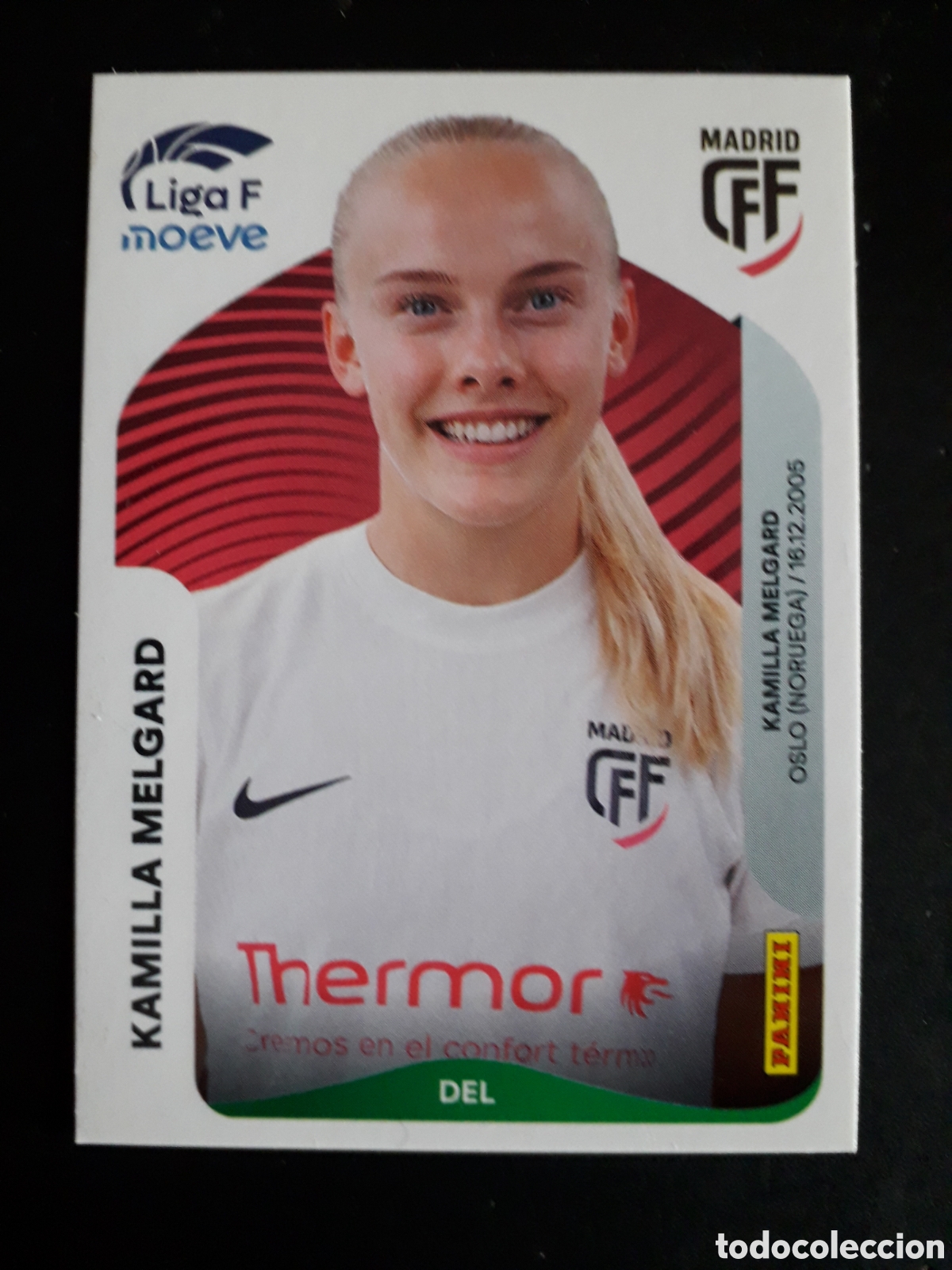 Cromos de f&uacute;tbol: KAMILLA MELGARD MADRID CFF N&deg; 257 LIGA F FEMENINA 2025 2026 25 26 PANINI SIN PEGAR PEDIDO M&Iacute;NIMO 3&euro;.