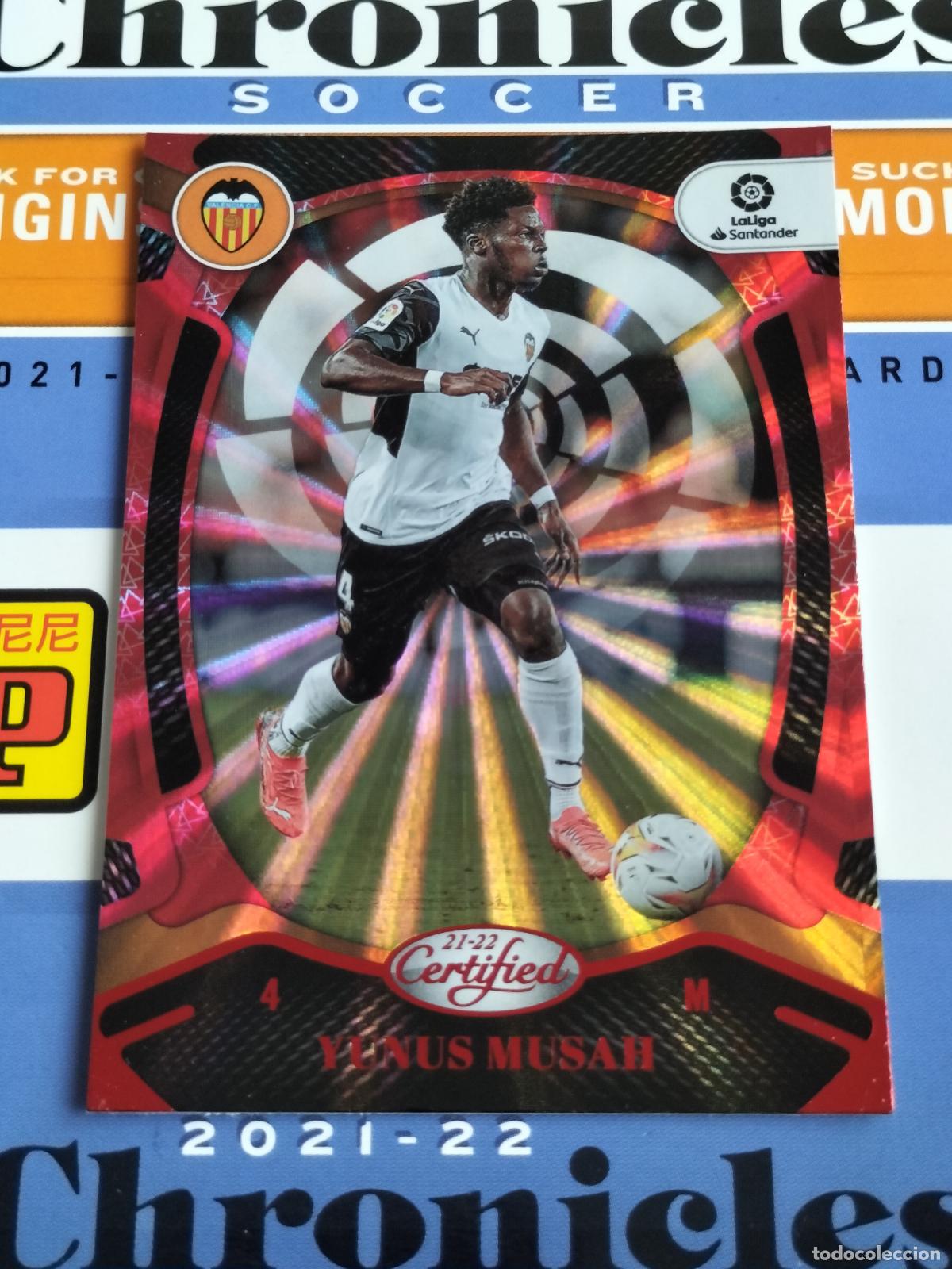 Cromos de f&uacute;tbol: N&ordm; 169 YUNUS MUSAH RED LASER VALENCIA CARD CHRONICLES LA LIGA SOCCER 2021 2022 21 22 PANINI