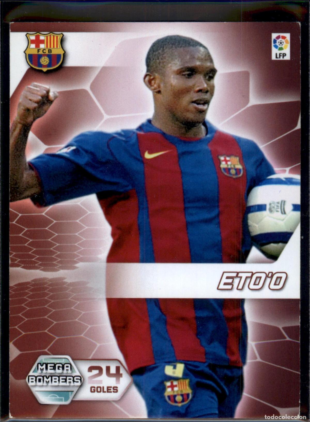 Cromos de f&uacute;tbol: Eto'o Mega Bombers N&ordm; 398 Bar&ccedil;a (Barcelona) LFP Megacracks 2005 2006 Panini 05 06