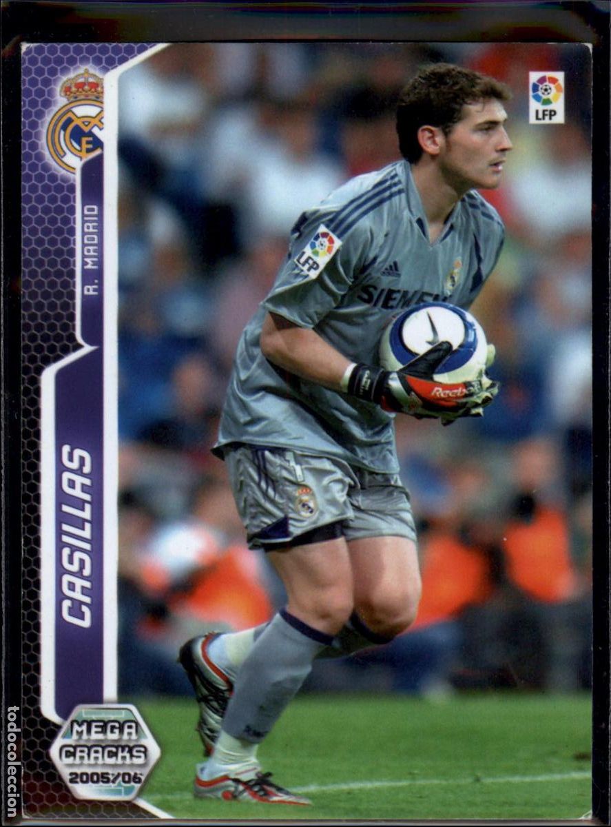 Cromos de f&uacute;tbol: Casillas N&ordm; 182 Real Madrid LFP Megacracks 2005 2006 Panini 05 06