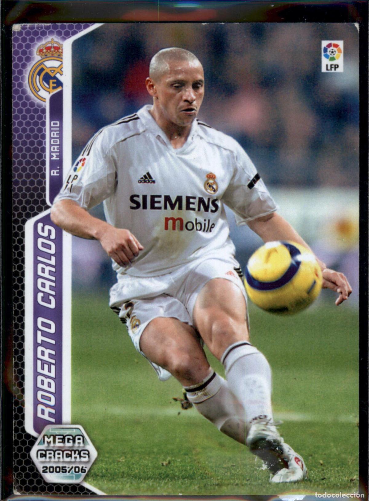 Cromos de f&uacute;tbol: Roberto Carlos N&ordm; 187 Real Madrid LFP Megacracks 2005 2006 Panini 05 06
