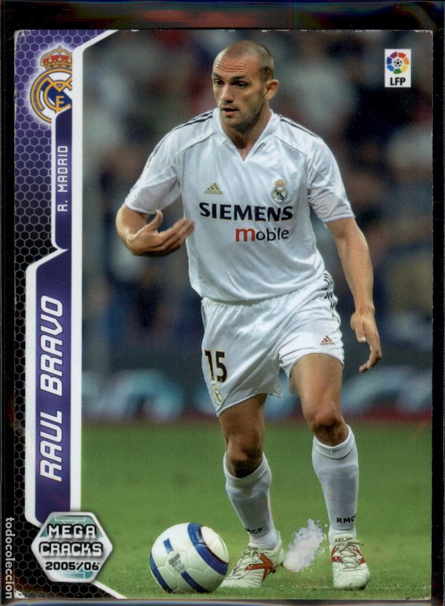 Cromos de f&uacute;tbol: Ra&uacute;l Bravo N&ordm; 188 Real Madrid LFP Megacracks 2005 2006 Panini 05 06