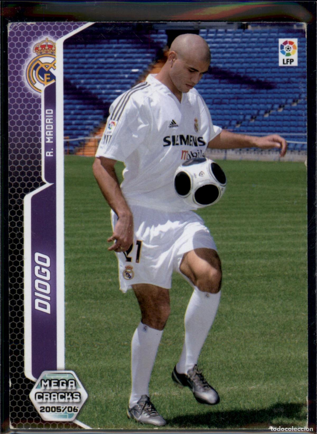 Figurine di Calcio: Diogo N&ordm; 190 Real Madrid LFP Megacracks 2005 2006 Panini 05 06