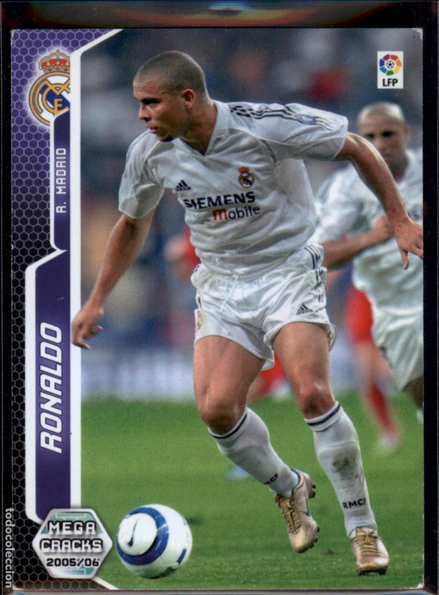 Cromos de f&uacute;tbol: Ronaldo N&ordm; 198 Real Madrid La Liga LFP Megacracks 2005 2006 Panini 05 06