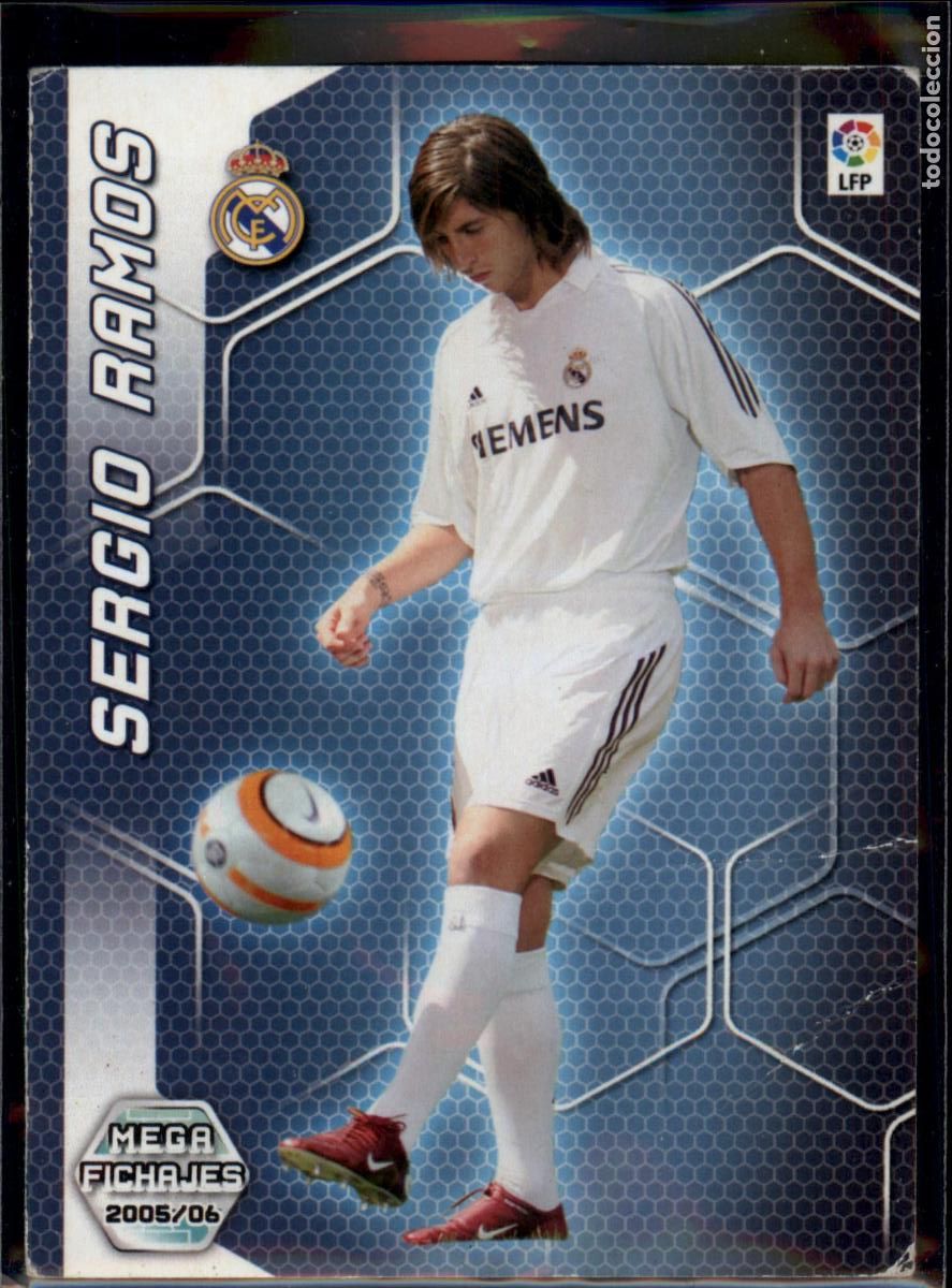 Cromos de f&uacute;tbol: Sergio Ramos Mega Fichajes N&ordm; 497 Real Madrid La Liga LFP Megacracks 2005 2006 Panini 05 06