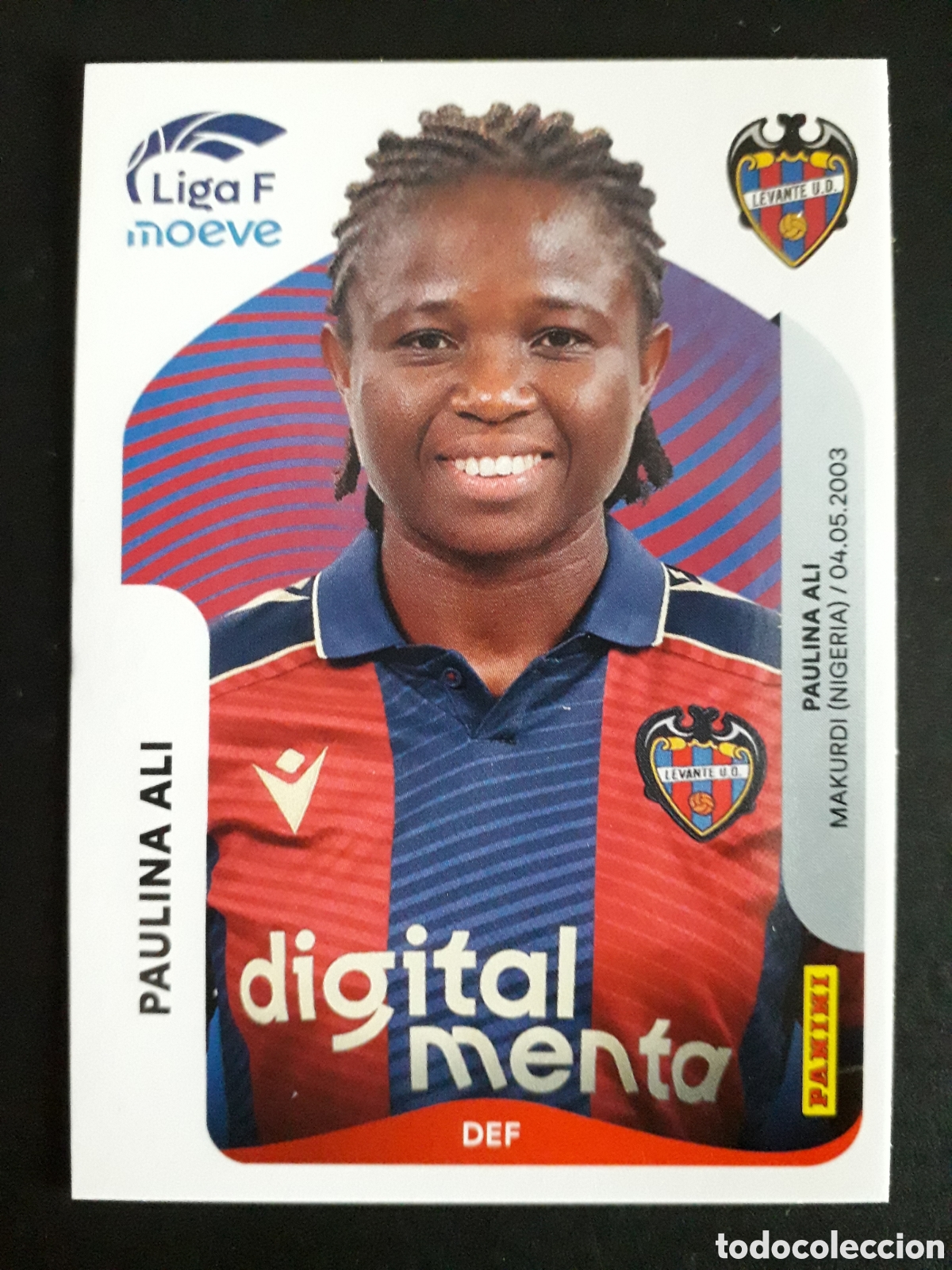 Figurine di Calcio: PAULINA ALI LEVANTE N&deg; 228 A LIGA F FEMENINA 2025 2026 25 26 PANINI SIN PEGAR PEDIDO M&Iacute;NIMO 3&euro;