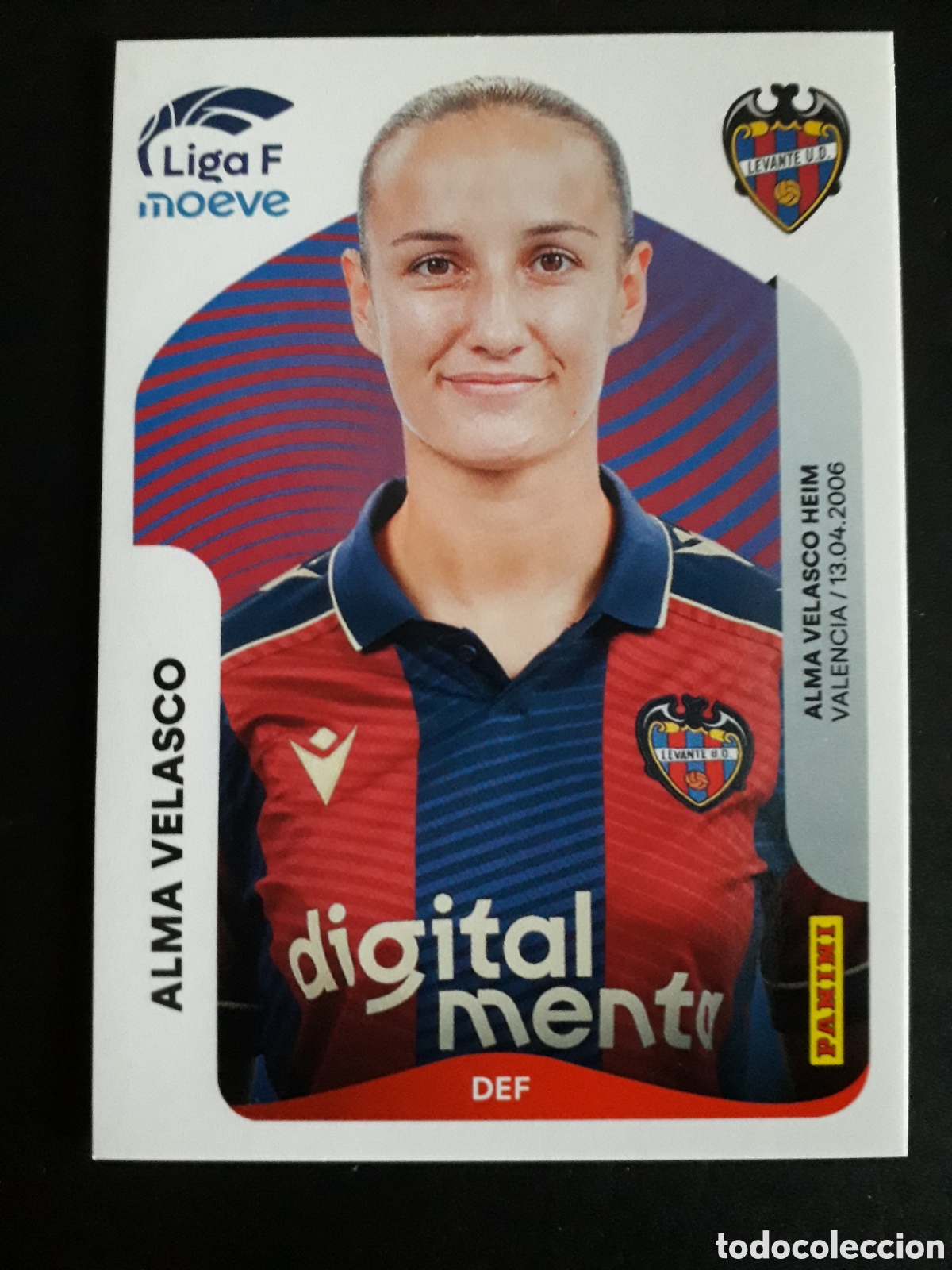 Cromos de Futebol: ALMA VELASCO LEVANTE N&deg; 229 LIGA F FEMENINA 2025 2026 25 26 PANINI SIN PEGAR PEDIDO M&Iacute;NIMO 3&euro;