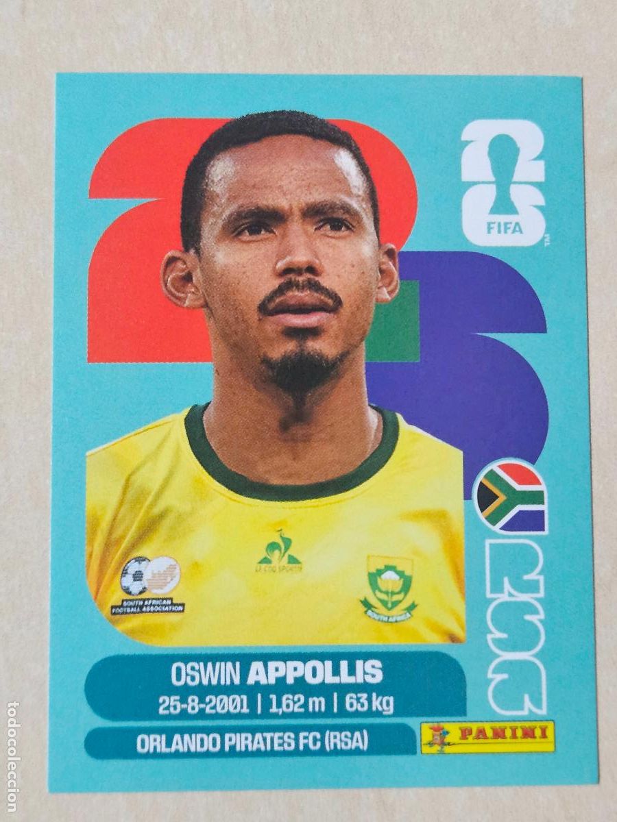 Cromos de f&uacute;tbol: CROMO RSA20 RSA 20 - APPOLLIS SUDAFRICA - MUNDIAL FIFA WORLD CUP 2026 STICKER PANINI SIN PEGAR