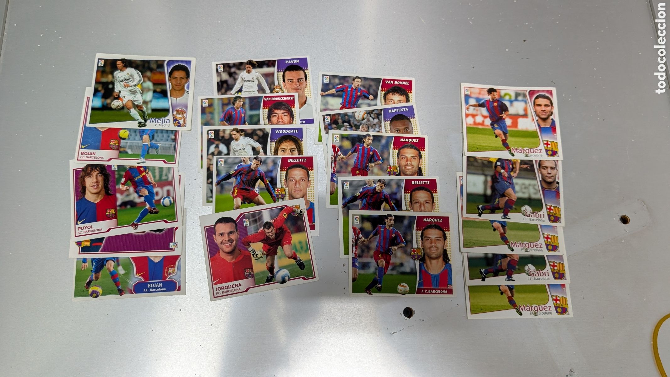 Cromos de f&uacute;tbol: LOTE 19 CROMOS VARIADOS BARCELONA Y REAL MADRID LIGA ESTE 2004/2006/2007/2008 NUNCA PEGADOS