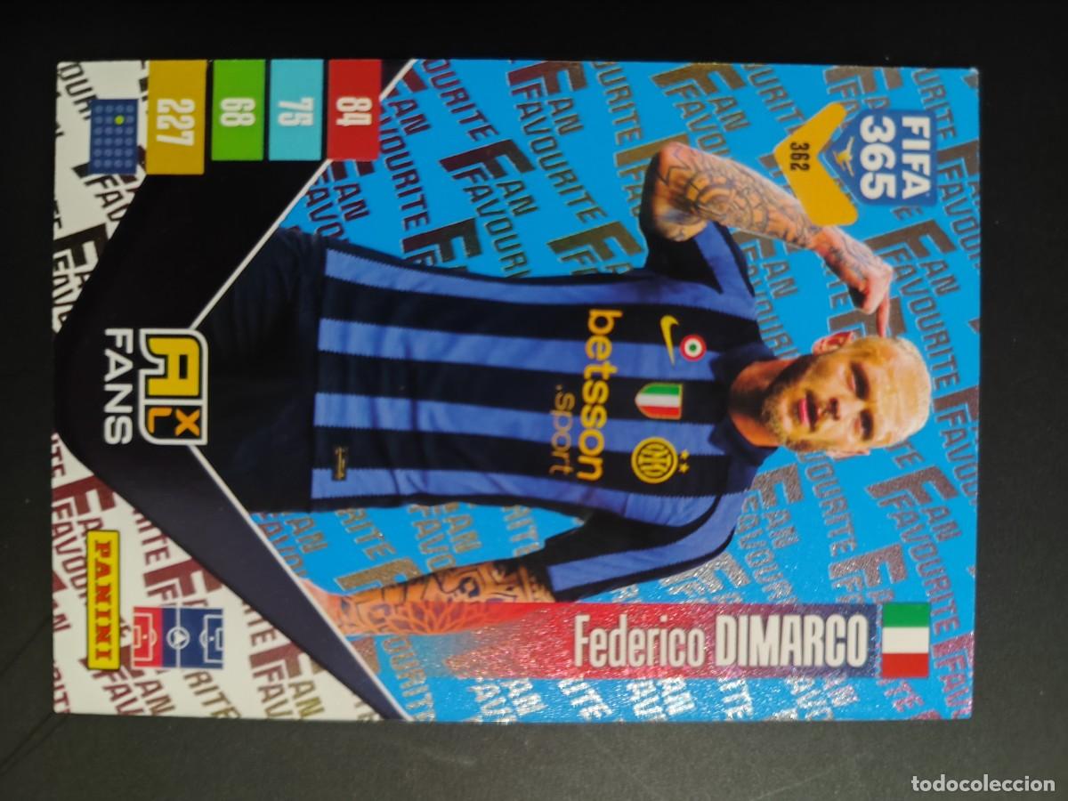 Cromos de f&uacute;tbol: ADRENALYN XL FIFA 365 2027 CARD FANS PARALELA AZUL DIMARCO INTER # 362 PANINI
