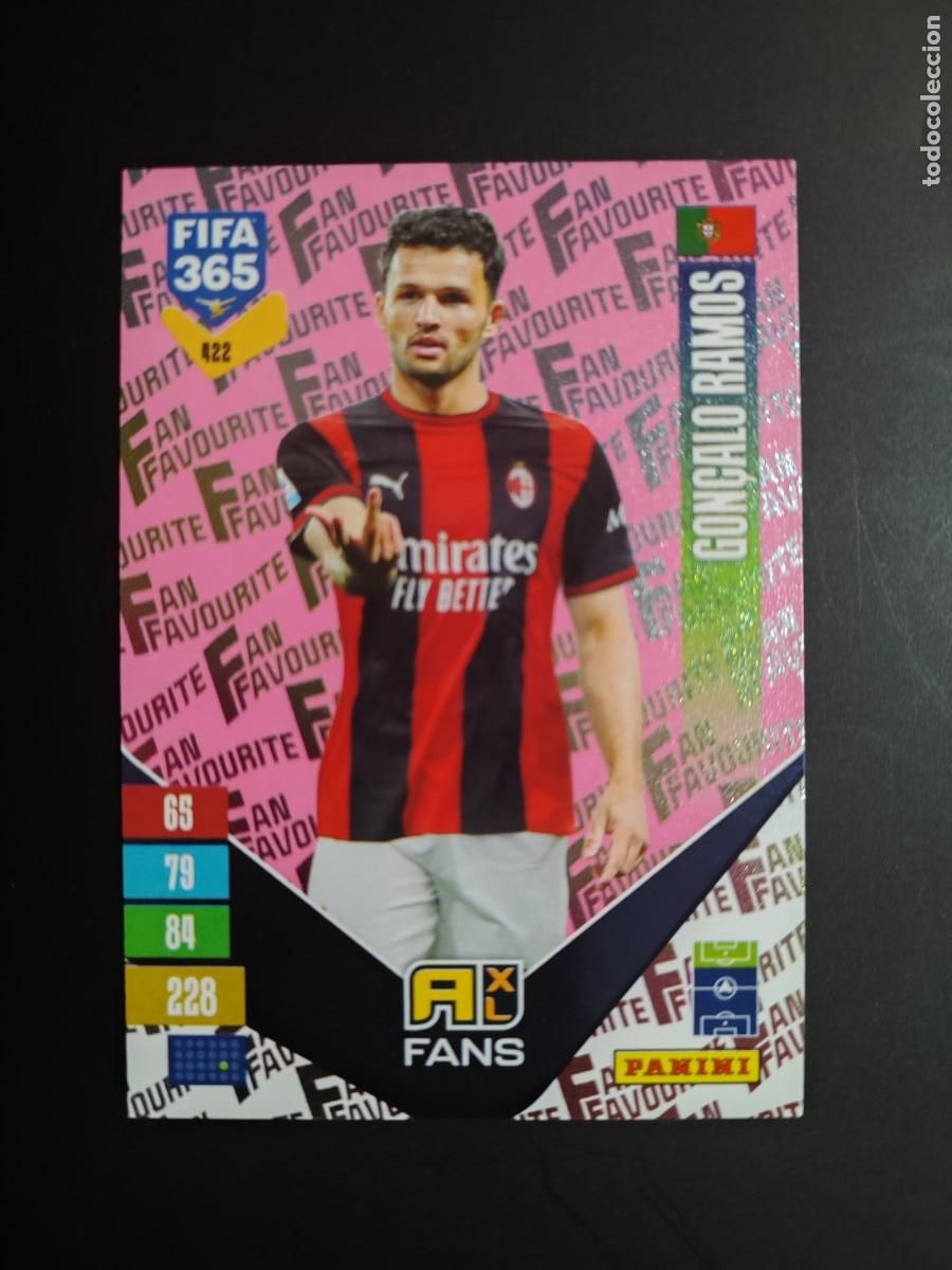 Cromos de f&uacute;tbol: ADRENALYN XL FIFA 365 2027 CARD FANS PARALELA FUCSIA GON&Ccedil;ALO RAMOS AC MILAN # 422 PANINI