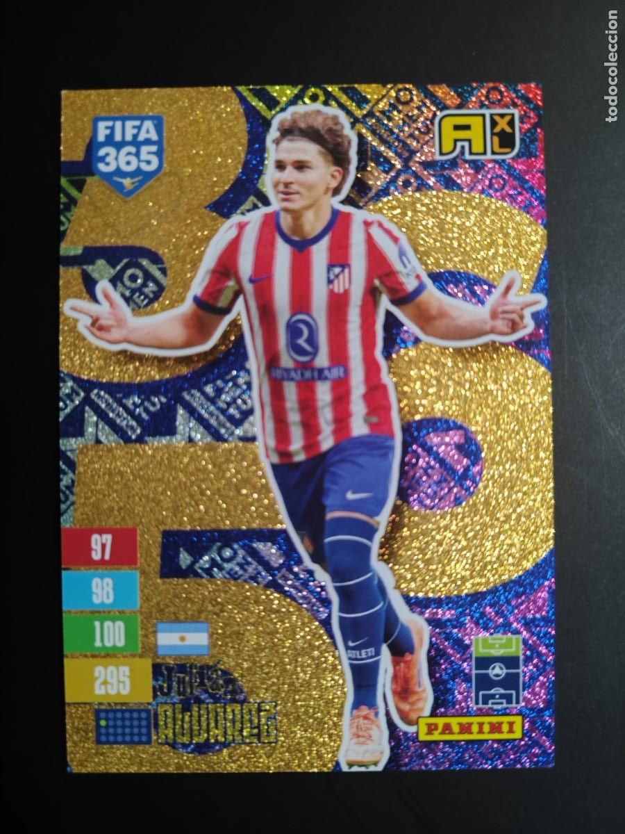 Cromos de f&uacute;tbol: ADRENALYN XL FIFA 365 2027 CARD MOMENTUM JULIAN ALVAREZ AT MADRID # PANINI