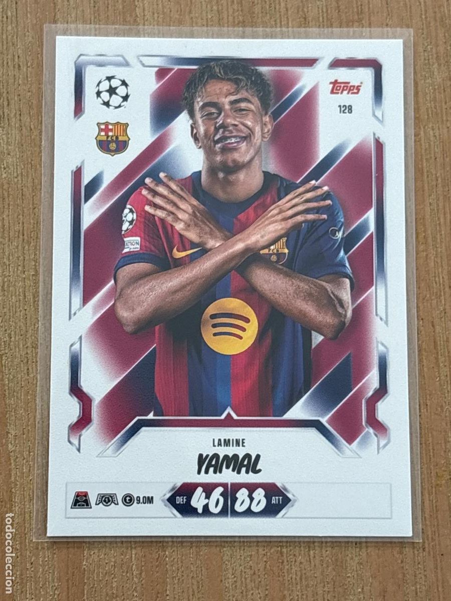 Cromos de Futebol: CROMO LAMINE YAMAL BARCELONA TOPPS MATCH ATTAX 2026-27 26-27 N 128 CHAMPIONS LEAGE 20 ANNIVERSARY