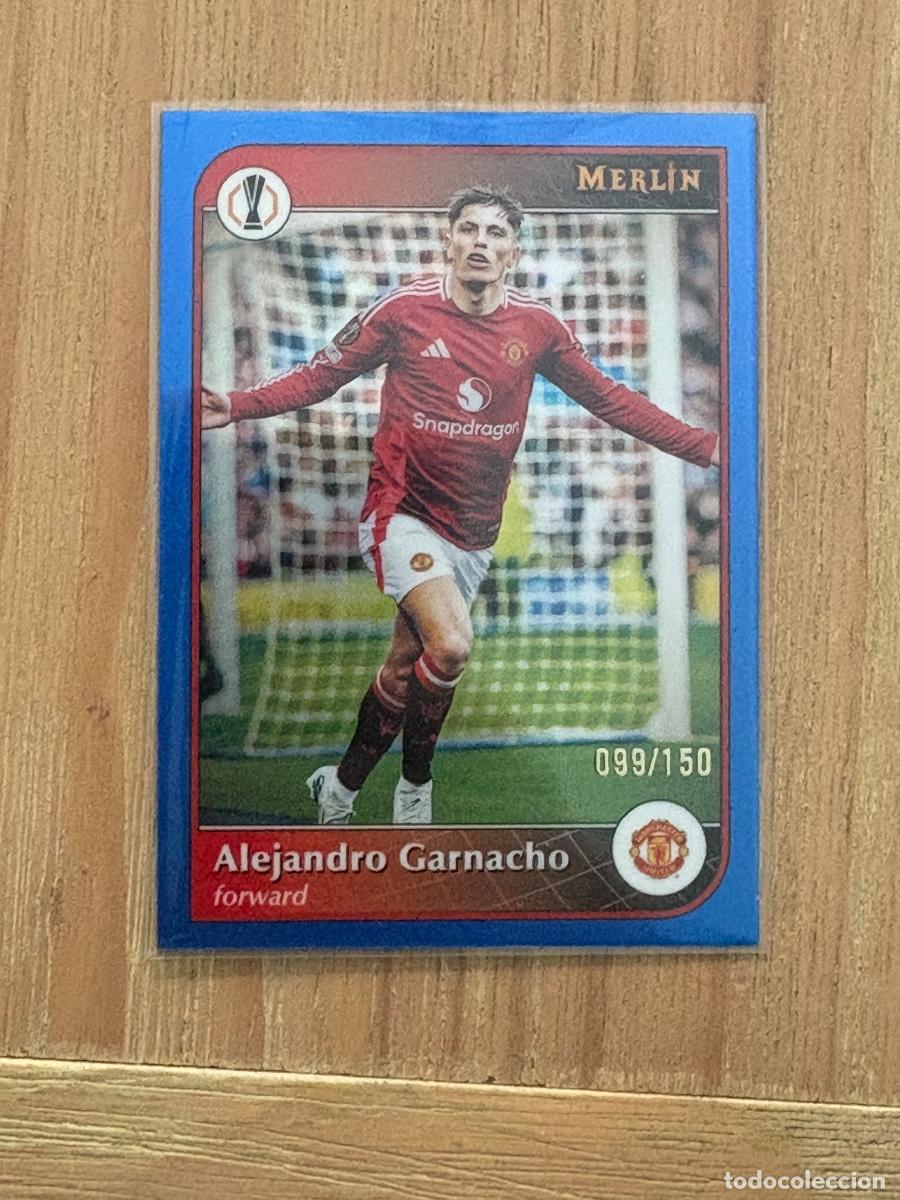 Cromos de f&uacute;tbol: 44. CROMO TOPPS MATCH ATTAX 2024-25 24-25 NUMERADA PARALELA 099/150 AZUL GARNACHO MERLIN